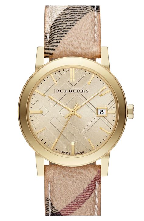 burberry women's gold watch|burberry gold watch nordstrom.